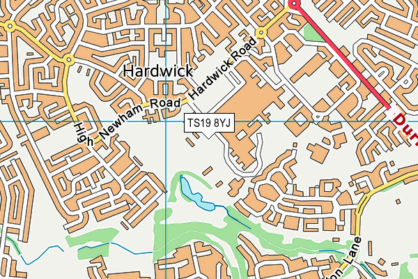 TS19 8YJ map - OS VectorMap District (Ordnance Survey) TS19 8YJ map - OS VectorMap District (Ordnance Survey)