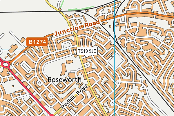 TS19 9JE map - OS VectorMap District (Ordnance Survey) TS19 9JE map - OS VectorMap District (Ordnance Survey)