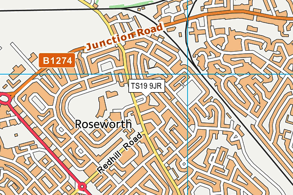TS19 9JR map - OS VectorMap District (Ordnance Survey) TS19 9JR map - OS VectorMap District (Ordnance Survey)