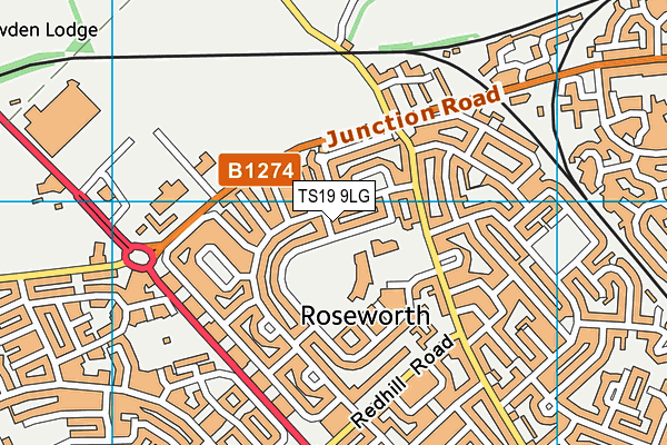 TS19 9LG map - OS VectorMap District (Ordnance Survey) TS19 9LG map - OS VectorMap District (Ordnance Survey)