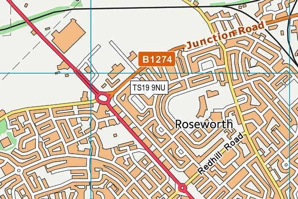 TS19 9NU map - OS VectorMap District (Ordnance Survey) TS19 9NU map - OS VectorMap District (Ordnance Survey)