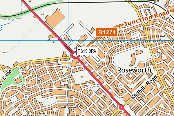 TS19 9PA map - OS VectorMap District (Ordnance Survey) TS19 9PA map - OS VectorMap District (Ordnance Survey)