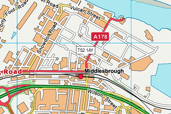 TS2 1AY map - OS VectorMap District (Ordnance Survey) TS2 1AY map - OS VectorMap District (Ordnance Survey)