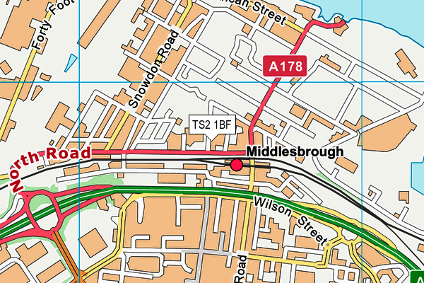 TS2 1BF map - OS VectorMap District (Ordnance Survey) TS2 1BF map - OS VectorMap District (Ordnance Survey)