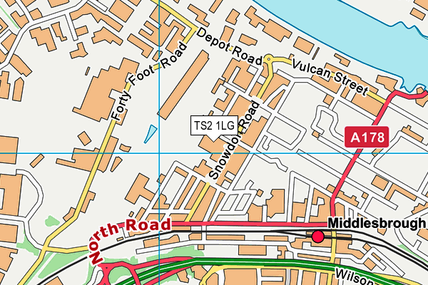 TS2 1LG map - OS VectorMap District (Ordnance Survey) TS2 1LG map - OS VectorMap District (Ordnance Survey)