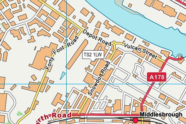 TS2 1LW map - OS VectorMap District (Ordnance Survey) TS2 1LW map - OS VectorMap District (Ordnance Survey)