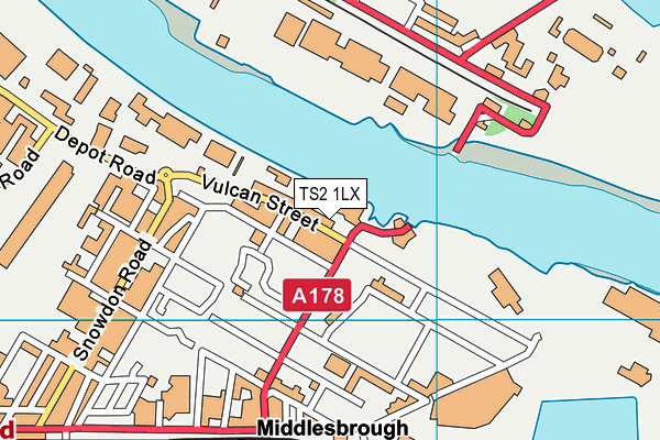 TS2 1LX map - OS VectorMap District (Ordnance Survey) TS2 1LX map - OS VectorMap District (Ordnance Survey)