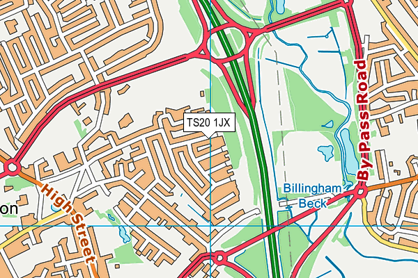 TS20 1JX map - OS VectorMap District (Ordnance Survey) TS20 1JX map - OS VectorMap District (Ordnance Survey)
