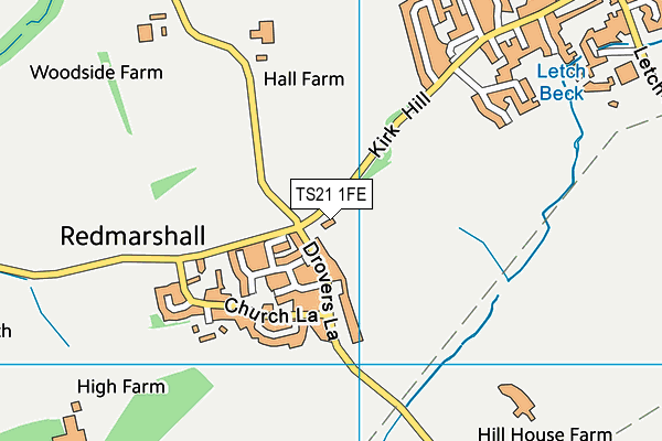 TS21 1FE map - OS VectorMap District (Ordnance Survey) TS21 1FE map - OS VectorMap District (Ordnance Survey)
