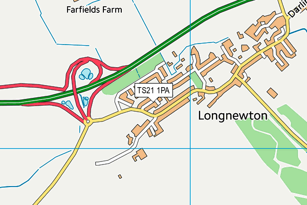 TS21 1PA map - OS VectorMap District (Ordnance Survey) TS21 1PA map - OS VectorMap District (Ordnance Survey)
