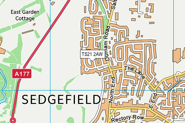 TS21 2AW map - OS VectorMap District (Ordnance Survey) TS21 2AW map - OS VectorMap District (Ordnance Survey)