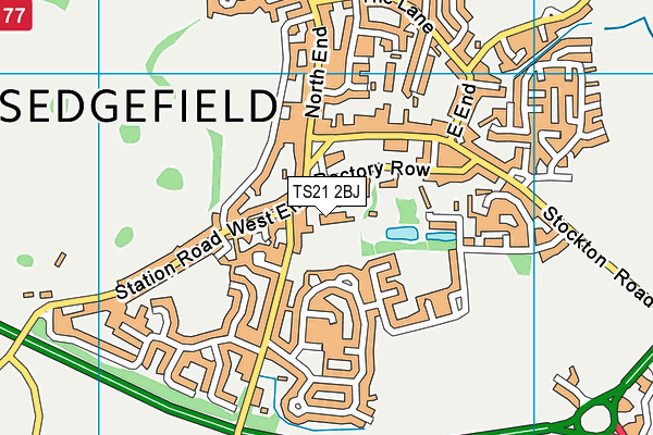 TS21 2BJ map - OS VectorMap District (Ordnance Survey) TS21 2BJ map - OS VectorMap District (Ordnance Survey)