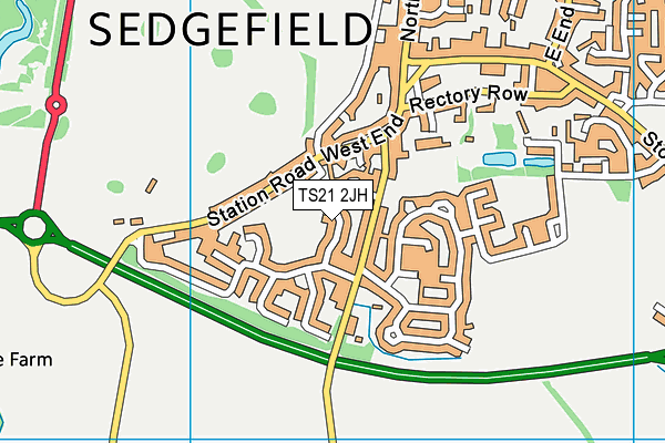 TS21 2JH map - OS VectorMap District (Ordnance Survey) TS21 2JH map - OS VectorMap District (Ordnance Survey)