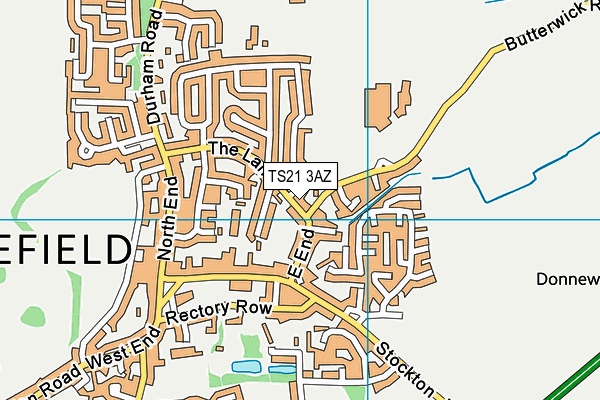 TS21 3AZ map - OS VectorMap District (Ordnance Survey) TS21 3AZ map - OS VectorMap District (Ordnance Survey)