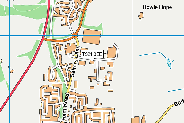 TS21 3EE map - OS VectorMap District (Ordnance Survey) TS21 3EE map - OS VectorMap District (Ordnance Survey)