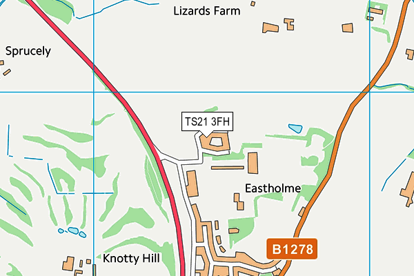 TS21 3FH map - OS VectorMap District (Ordnance Survey) TS21 3FH map - OS VectorMap District (Ordnance Survey)