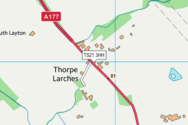 TS21 3HH map - OS VectorMap District (Ordnance Survey) TS21 3HH map - OS VectorMap District (Ordnance Survey)