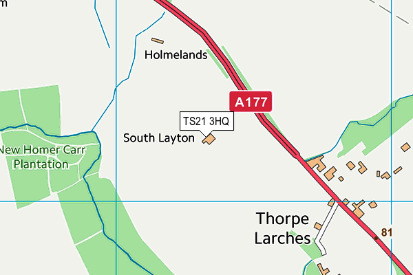 TS21 3HQ map - OS VectorMap District (Ordnance Survey) TS21 3HQ map - OS VectorMap District (Ordnance Survey)