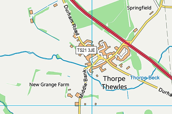TS21 3JE map - OS VectorMap District (Ordnance Survey) TS21 3JE map - OS VectorMap District (Ordnance Survey)