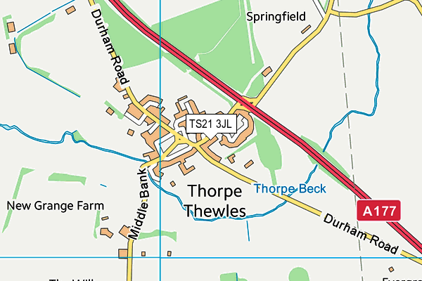 TS21 3JL map - OS VectorMap District (Ordnance Survey) TS21 3JL map - OS VectorMap District (Ordnance Survey)