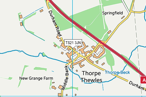 TS21 3JN map - OS VectorMap District (Ordnance Survey) TS21 3JN map - OS VectorMap District (Ordnance Survey)