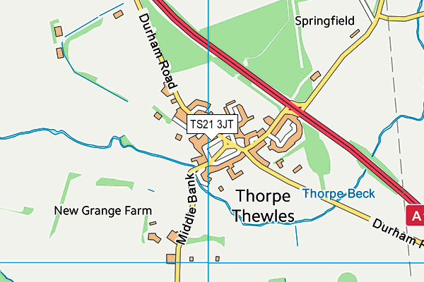 TS21 3JT map - OS VectorMap District (Ordnance Survey)