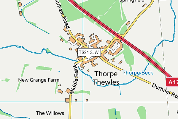 TS21 3JW map - OS VectorMap District (Ordnance Survey) TS21 3JW map - OS VectorMap District (Ordnance Survey)