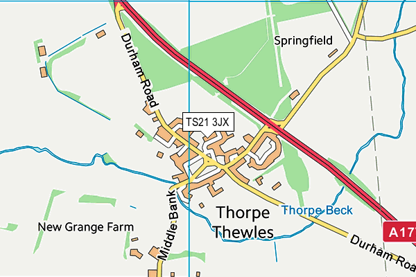 TS21 3JX map - OS VectorMap District (Ordnance Survey) TS21 3JX map - OS VectorMap District (Ordnance Survey)