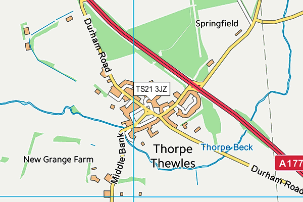 TS21 3JZ map - OS VectorMap District (Ordnance Survey) TS21 3JZ map - OS VectorMap District (Ordnance Survey)