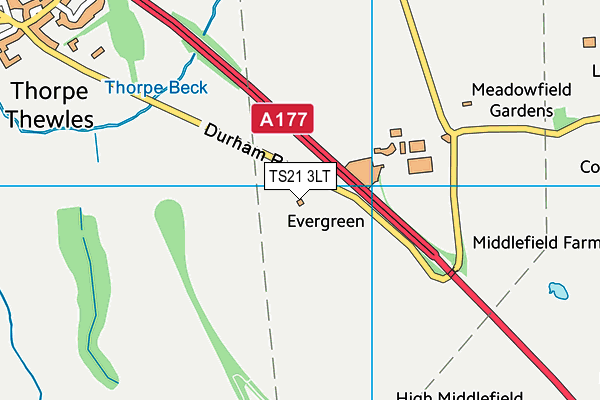 TS21 3LT map - OS VectorMap District (Ordnance Survey) TS21 3LT map - OS VectorMap District (Ordnance Survey)