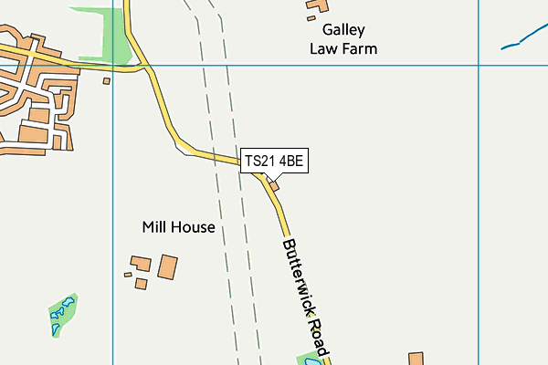 TS21 4BE map - OS VectorMap District (Ordnance Survey) TS21 4BE map - OS VectorMap District (Ordnance Survey)