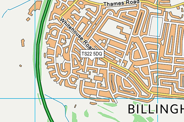 TS22 5DQ map - OS VectorMap District (Ordnance Survey)