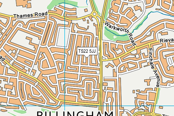 TS22 5JJ map - OS VectorMap District (Ordnance Survey) TS22 5JJ map - OS VectorMap District (Ordnance Survey)