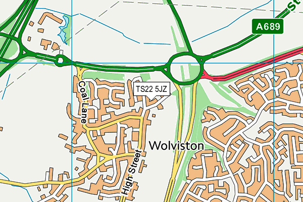 TS22 5JZ map - OS VectorMap District (Ordnance Survey) TS22 5JZ map - OS VectorMap District (Ordnance Survey)