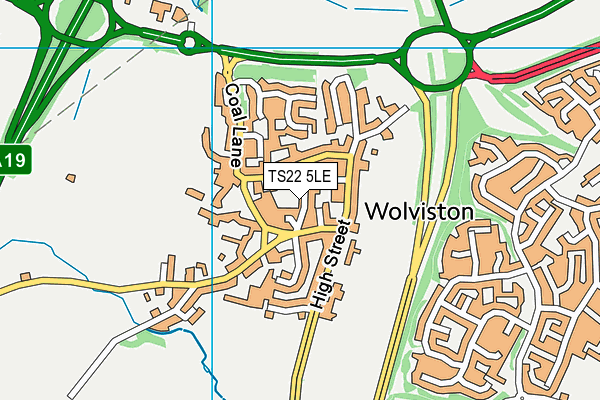 TS22 5LE map - OS VectorMap District (Ordnance Survey) TS22 5LE map - OS VectorMap District (Ordnance Survey)