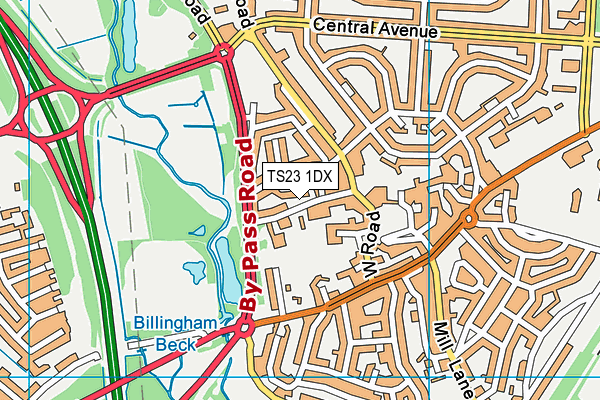 TS23 1DX map - OS VectorMap District (Ordnance Survey) TS23 1DX map - OS VectorMap District (Ordnance Survey)