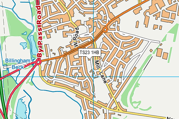 TS23 1HB map - OS VectorMap District (Ordnance Survey) TS23 1HB map - OS VectorMap District (Ordnance Survey)