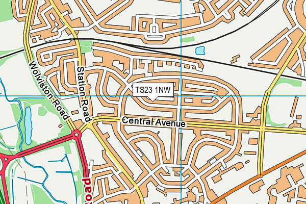 TS23 1NW map - OS VectorMap District (Ordnance Survey) TS23 1NW map - OS VectorMap District (Ordnance Survey)
