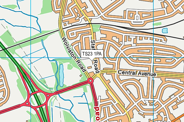TS23 1PA map - OS VectorMap District (Ordnance Survey) TS23 1PA map - OS VectorMap District (Ordnance Survey)