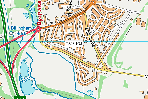 TS23 1QJ map - OS VectorMap District (Ordnance Survey) TS23 1QJ map - OS VectorMap District (Ordnance Survey)