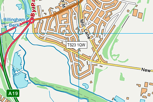 TS23 1QW map - OS VectorMap District (Ordnance Survey) TS23 1QW map - OS VectorMap District (Ordnance Survey)