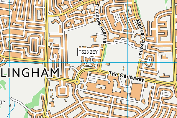 TS23 2EY map - OS VectorMap District (Ordnance Survey) TS23 2EY map - OS VectorMap District (Ordnance Survey)