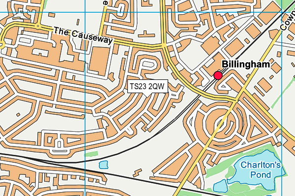 TS23 2QW map - OS VectorMap District (Ordnance Survey) TS23 2QW map - OS VectorMap District (Ordnance Survey)