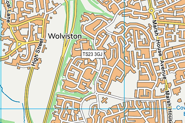 TS23 3GJ map - OS VectorMap District (Ordnance Survey) TS23 3GJ map - OS VectorMap District (Ordnance Survey)