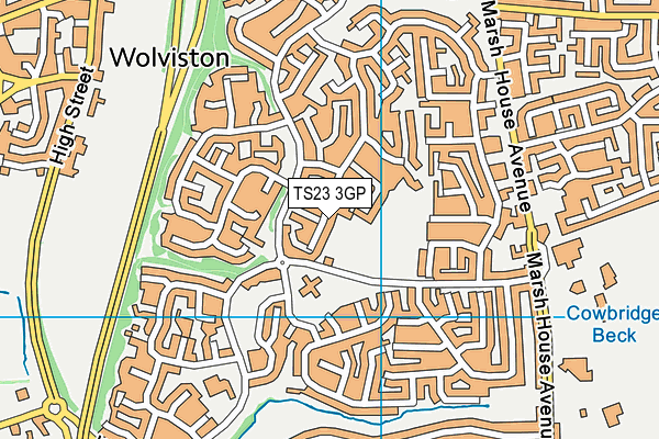 TS23 3GP map - OS VectorMap District (Ordnance Survey) TS23 3GP map - OS VectorMap District (Ordnance Survey)