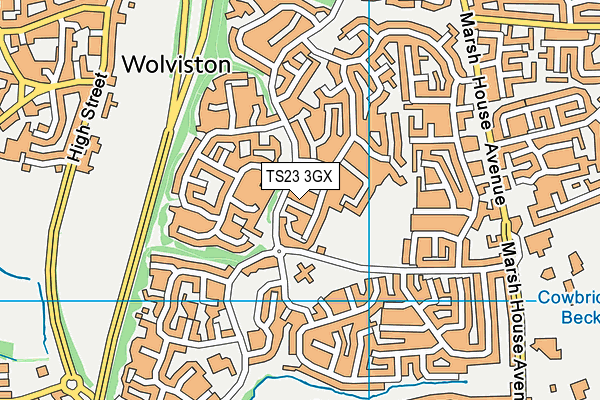 TS23 3GX map - OS VectorMap District (Ordnance Survey) TS23 3GX map - OS VectorMap District (Ordnance Survey)
