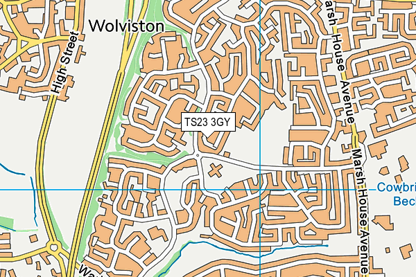TS23 3GY map - OS VectorMap District (Ordnance Survey) TS23 3GY map - OS VectorMap District (Ordnance Survey)