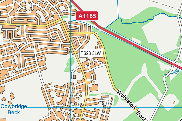 TS23 3LW map - OS VectorMap District (Ordnance Survey) TS23 3LW map - OS VectorMap District (Ordnance Survey)