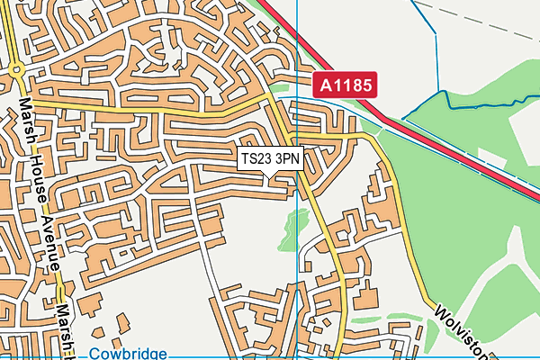 TS23 3PN map - OS VectorMap District (Ordnance Survey) TS23 3PN map - OS VectorMap District (Ordnance Survey)