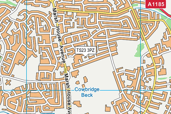 TS23 3PZ map - OS VectorMap District (Ordnance Survey) TS23 3PZ map - OS VectorMap District (Ordnance Survey)